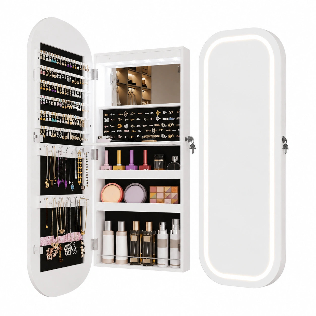 Armoire, avec rangement, avec portes, coloris blanc, pour la chambre